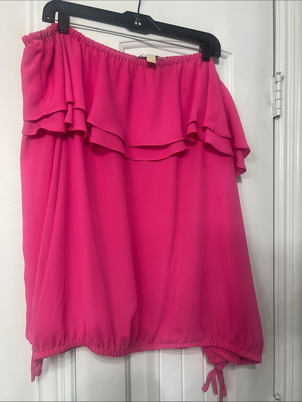 MICHAEL Michael Kors Hot Pink Off-Shoulder Ruffle top
